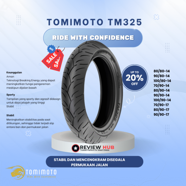 Ban Motor Tomi Moto TM 325 Semua Ukuran | Sporty, Aman & Grip Kuat