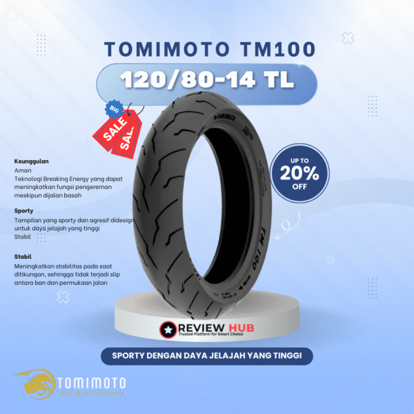 Ban Motor Tomi Moto TM 100 Semua Ukuran | Sporty, Aman & Grip Kuat