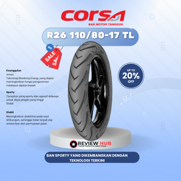 Ban Motor Corsa Platinum R26 Tubeless ALL Ukuran