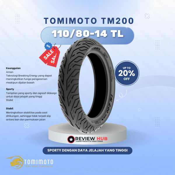 Ban Motor Tomi Moto TM 200 Semua Ukuran | Sporty, Aman & Grip Kuat