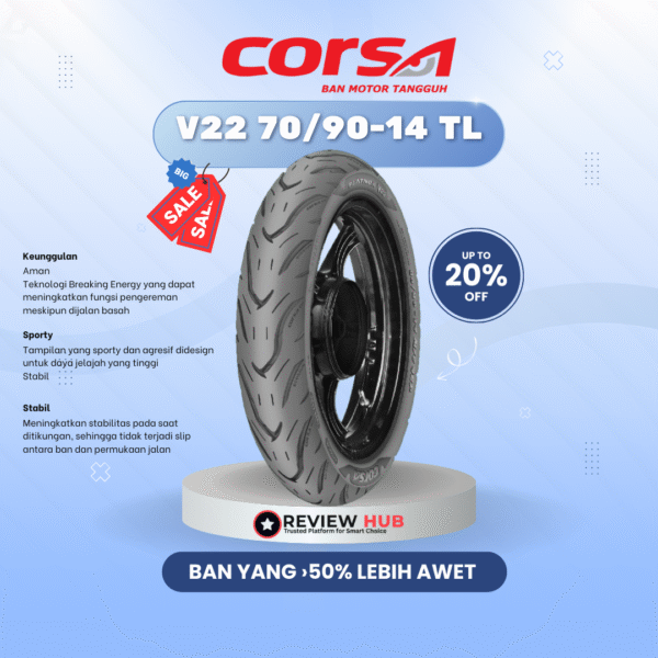 Ban Motor Corsa Platinum V22 Tubeless ALL Ukuran