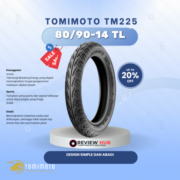 Ban Motor Tomi Moto TM 225 Semua Ukuran | Sporty, Aman & Grip Kuat