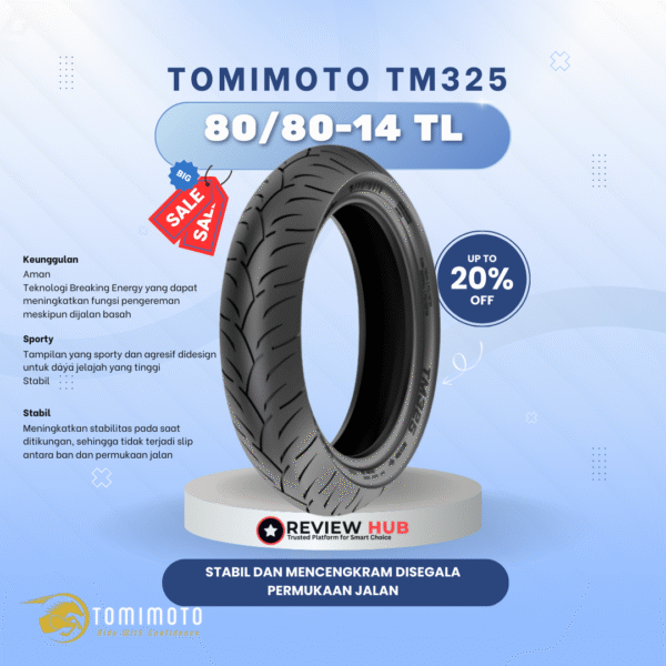 Ban Motor Tomi Moto TM 325 Semua Ukuran | Sporty, Aman & Grip Kuat