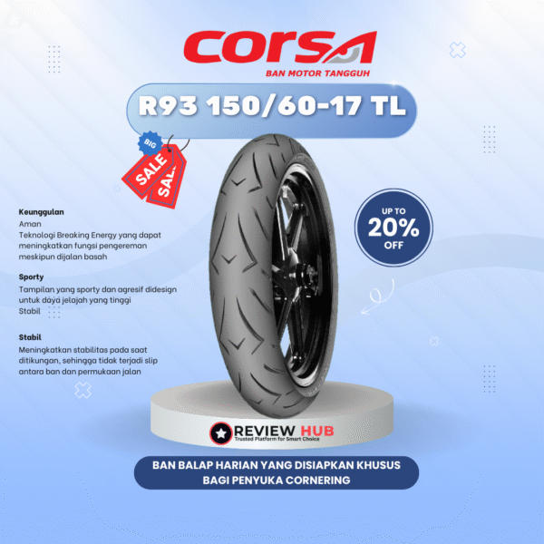 Ban Motor Corsa Platinum R93 Tubeless ALL Ukuran