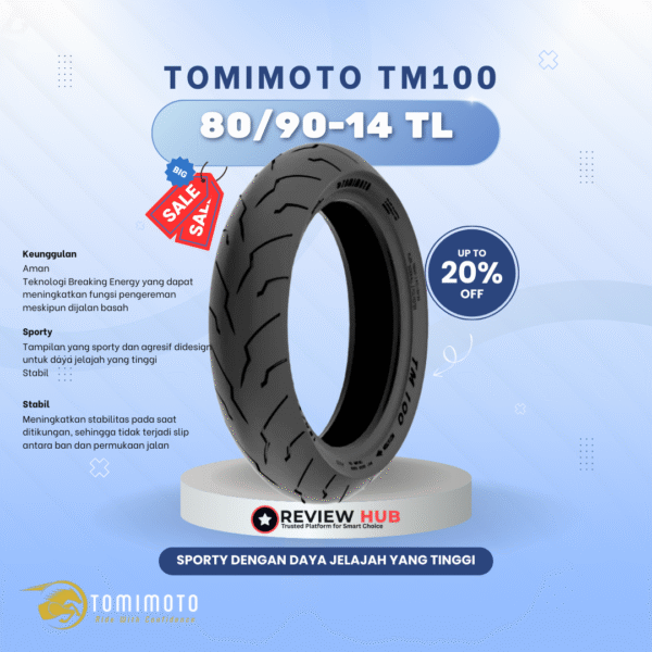 Ban Motor Tomi Moto TM 100 Semua Ukuran | Sporty, Aman & Grip Kuat