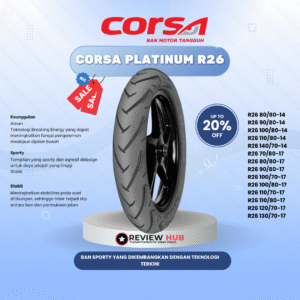 Ban Motor Corsa Platinum R26 Tubeless ALL Ukuran