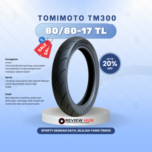 Ban Motor Tomi Moto TM 300 ALL UKURAN Tubeless | Awet Grip Kuat