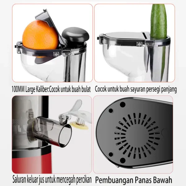 Slow Juicer Blender Jus Buah Cold Press - Juicer Tanpa Ampas Premium