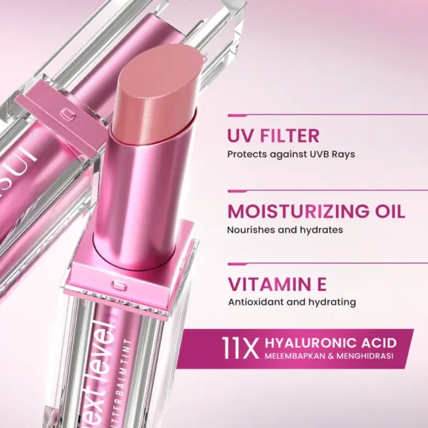 HANASUI Next Level Butter Balm Tint – Lip Balm Tinted Melembabkan & Mencerahkan Bibir | Hyper Gloss Lightweight Cover Bibir Gelap